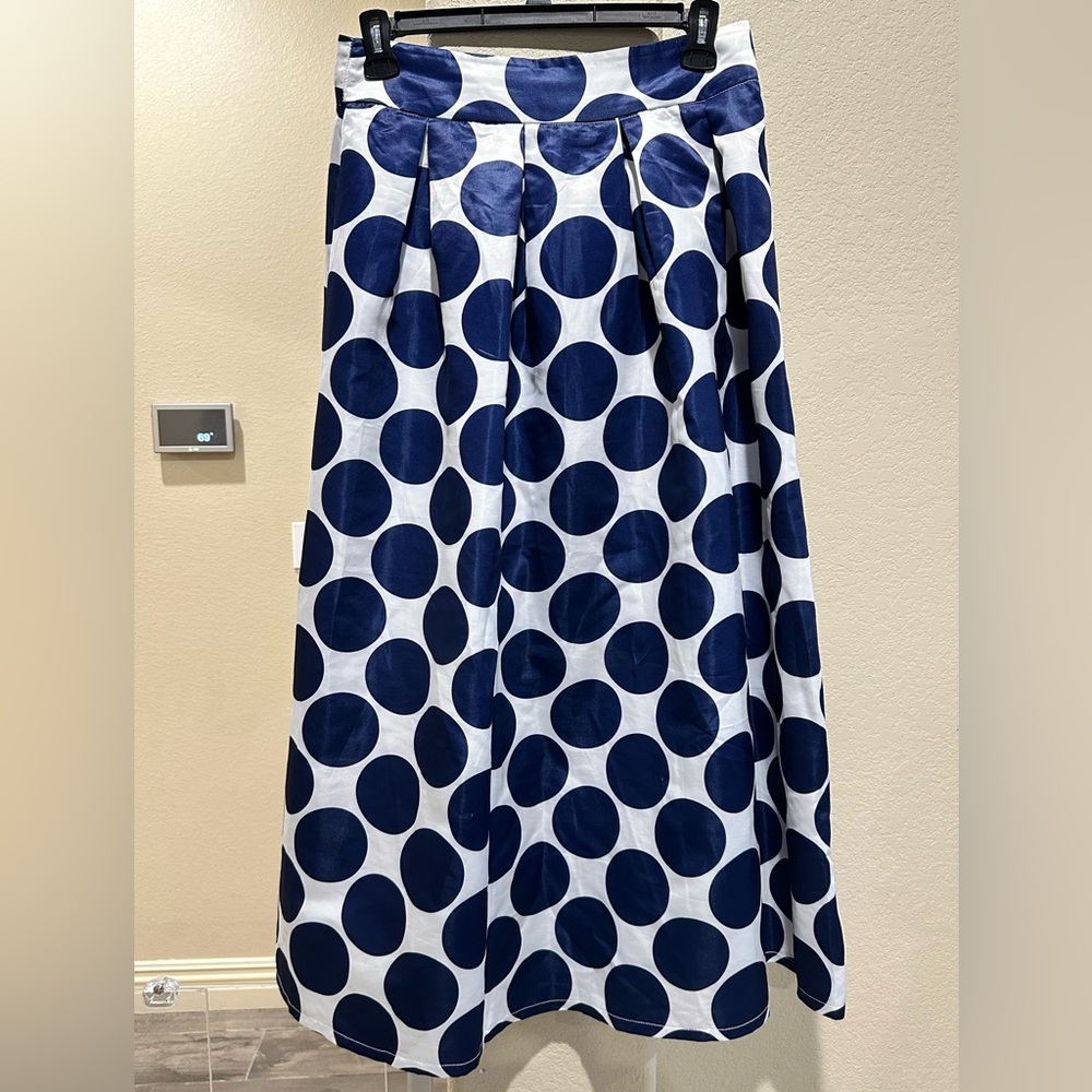 Navy Polka Dot Women's Skirt
